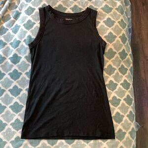 Size XL black Sumona tagless crew neck fitted ribbed tunic tank top